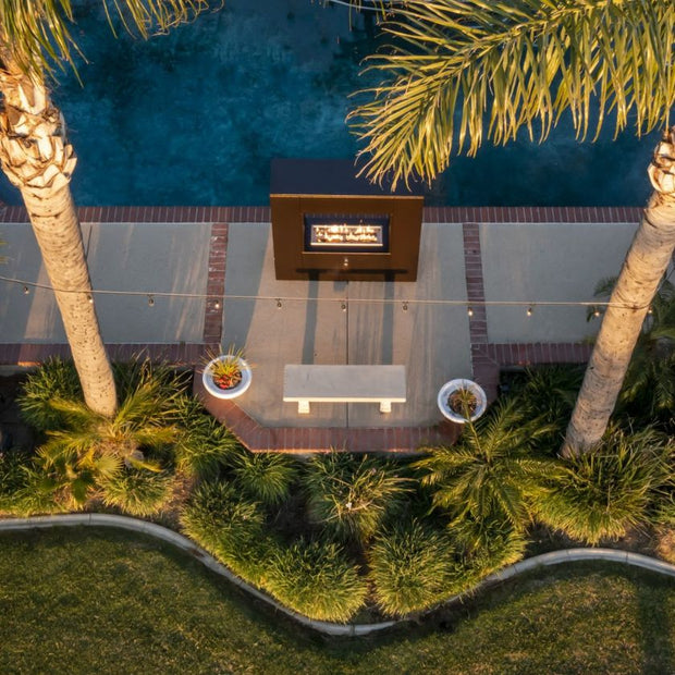 The Outdoor Plus Williams See-through Corten Steel Outdoor Gas Fireplace