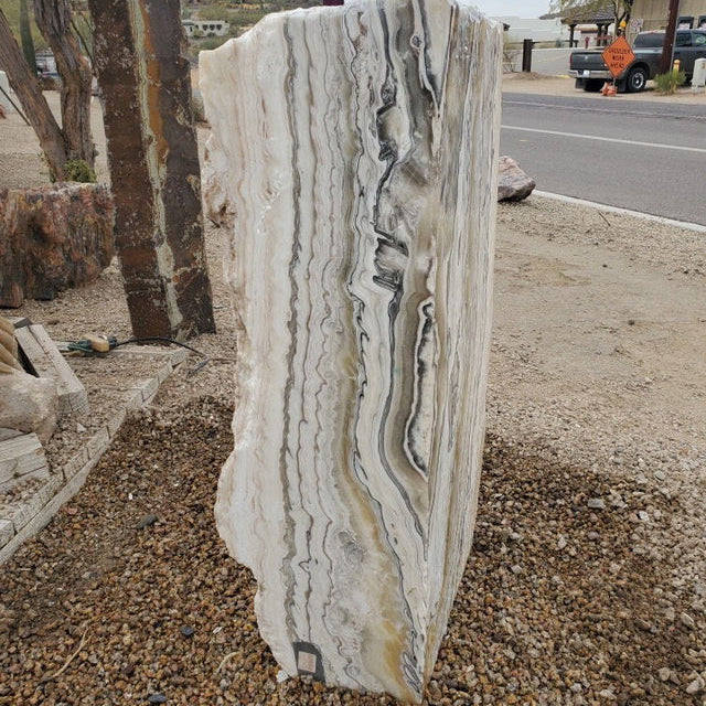 Zebra Onyx Rustic Rock Fountain With 2 Holes