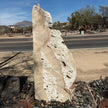 Meil Onyx Fountain with 3 Cut Sides and White Fossil Rustic Edge
