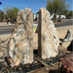 Meil Onyx Fountain with 3 Cut Sides and White Fossil Rustic Edge