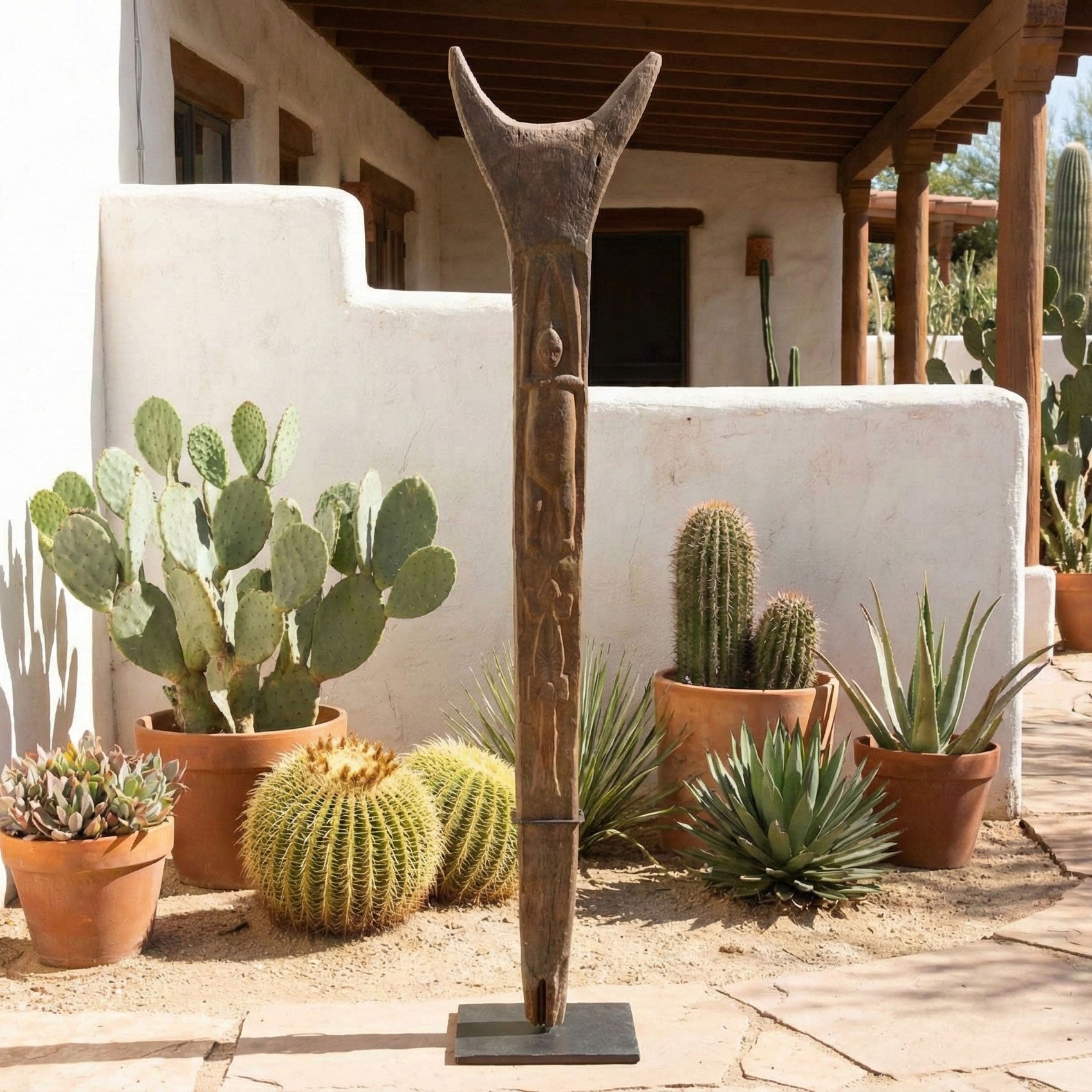 Antique Bamileke House Post Sculpture