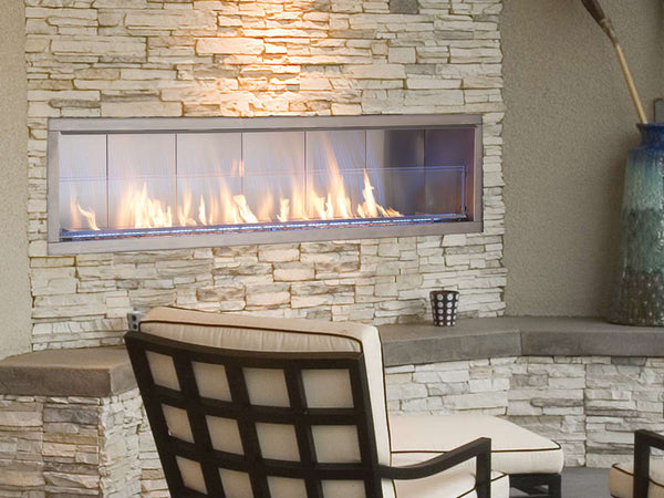 Astria Barcelona Lights Linear Contemporary Outdoor Vent-Free Fireplace