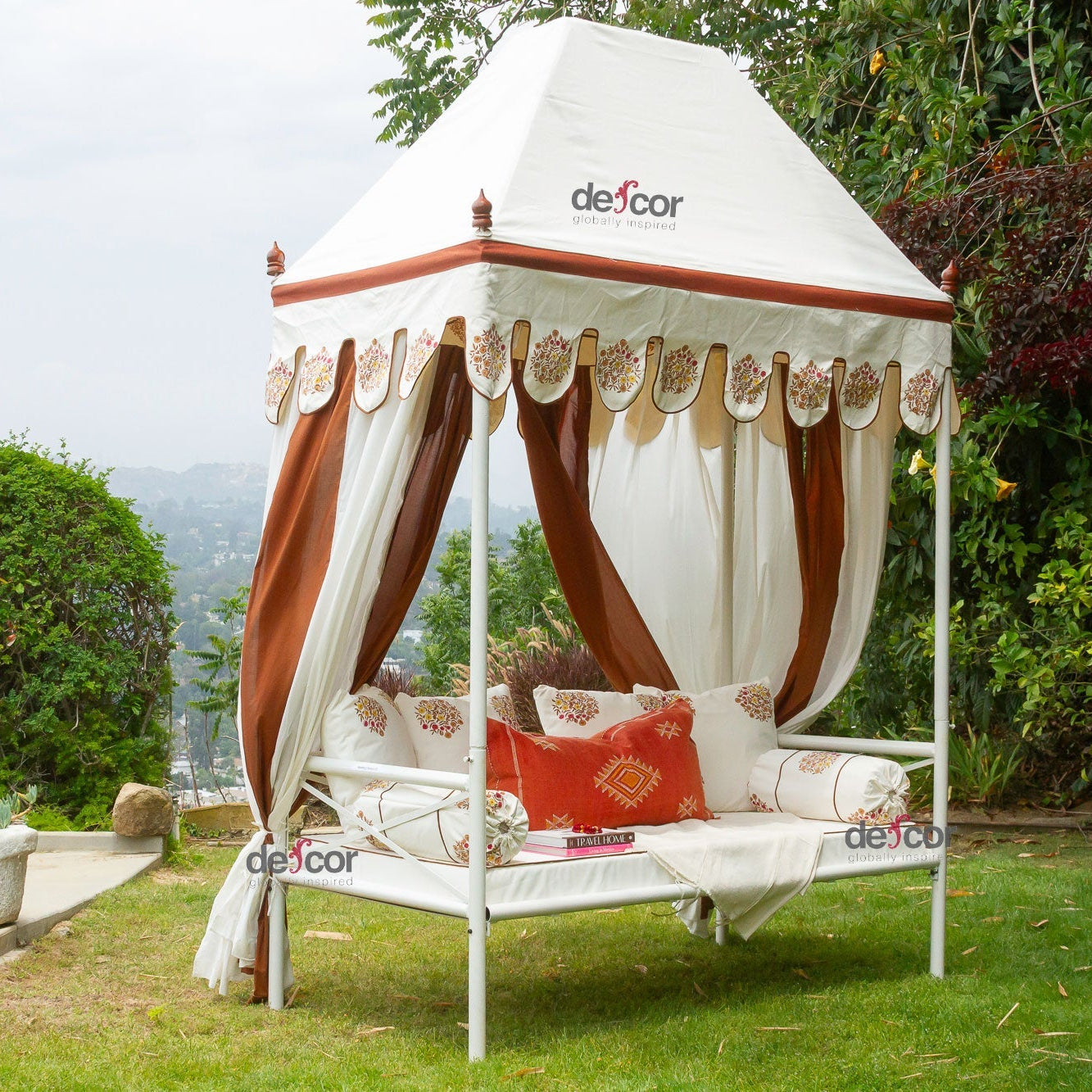 Royal Marigold Block Print Canopy Daybed