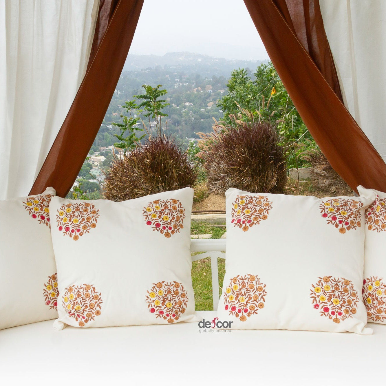 Royal Marigold Block Print Canopy Daybed