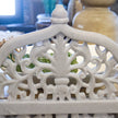 Royal Carved White Marble Garden Bench