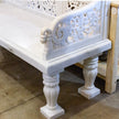 Royal Carved White Marble Garden Bench