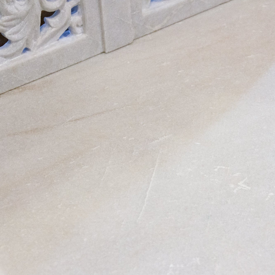 Royal Carved White Marble Garden Bench