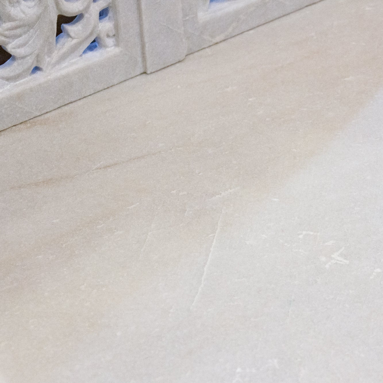 Royal Carved White Marble Garden Bench