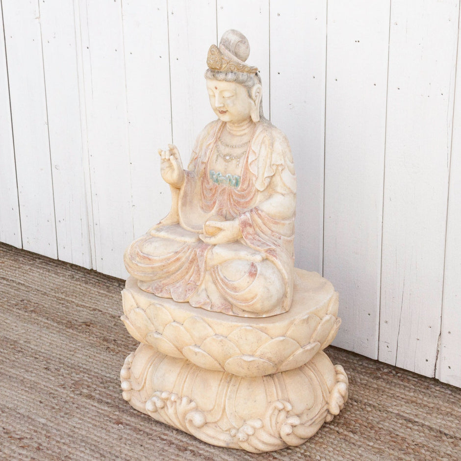 Exceptional Finely Carved Marble Buddha