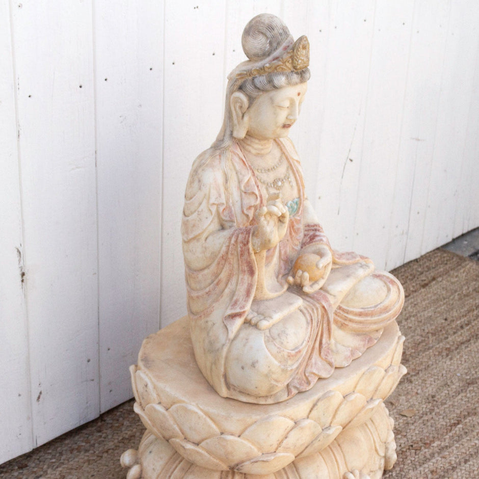 Exceptional Finely Carved Marble Buddha
