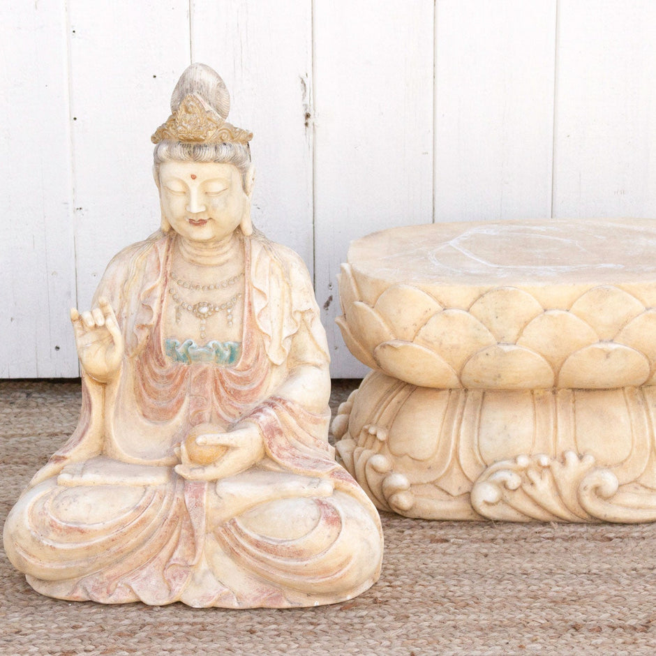 Exceptional Finely Carved Marble Buddha
