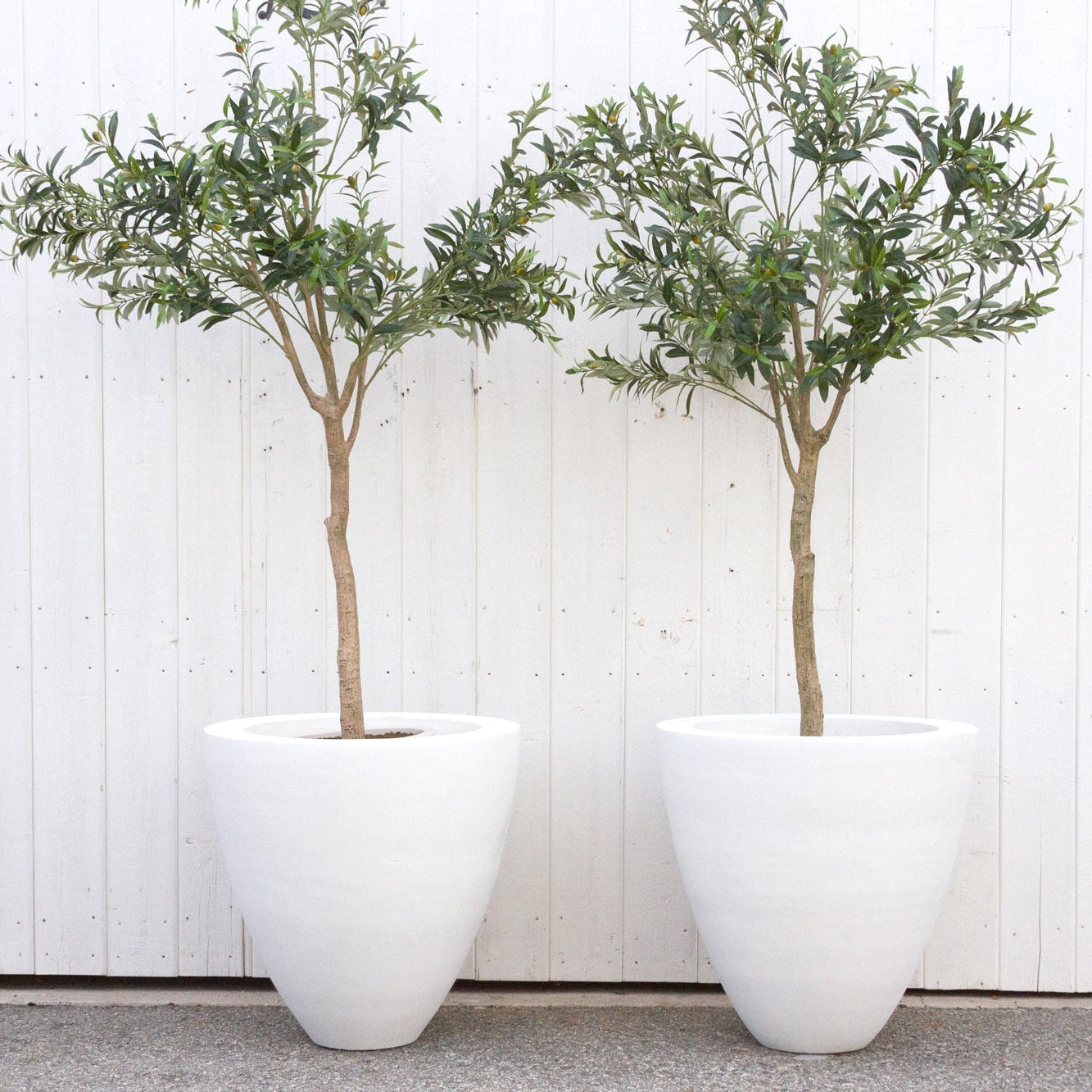 Classic White Round Planter, Set of 2 (Trade)