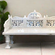 Royal Carved White Marble Garden Bench