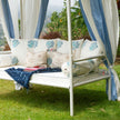 Coastal Blue & White Floral Block Print Garden Daybed